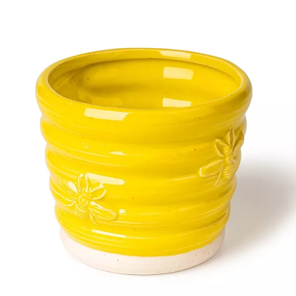 Frasco de vela de cerâmica de cera de abelha