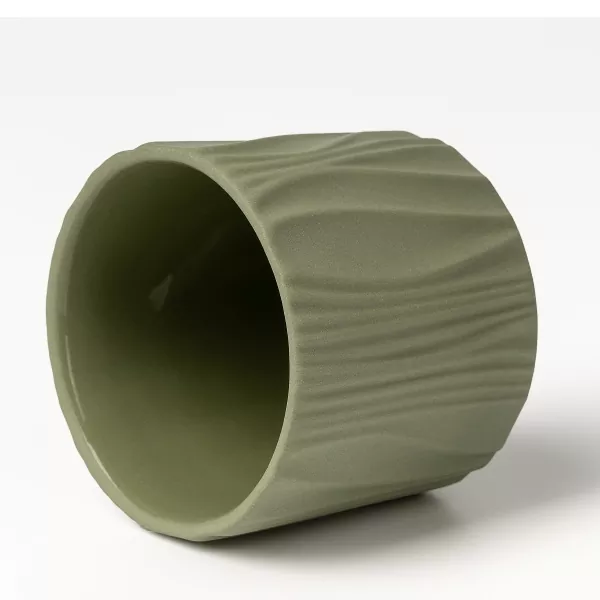 Castiçais de cerâmica com padrão vertical fosco de quatro cores