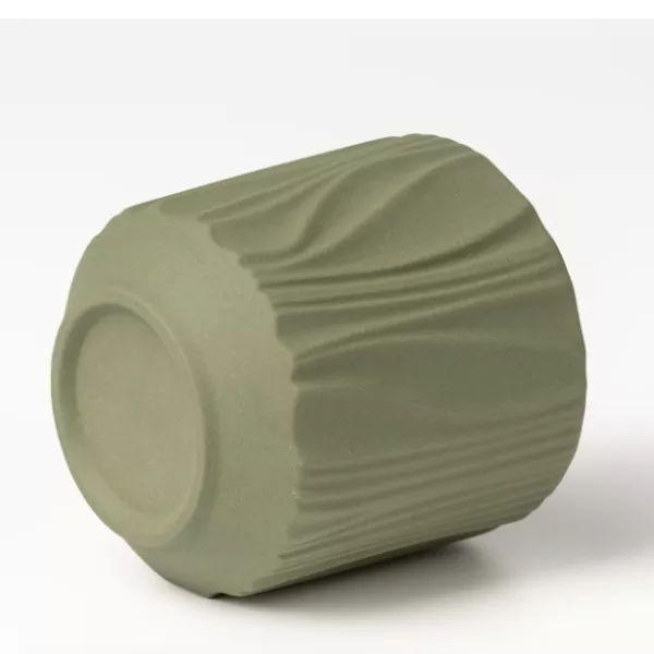 Castiçais de cerâmica com padrão vertical fosco de quatro cores