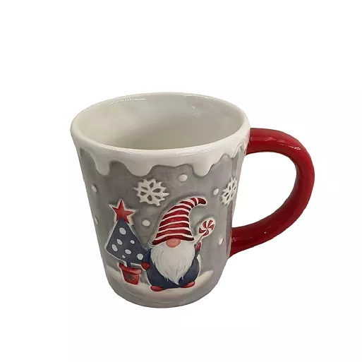 Caneca de cerâmica engraçada do duende do Natal