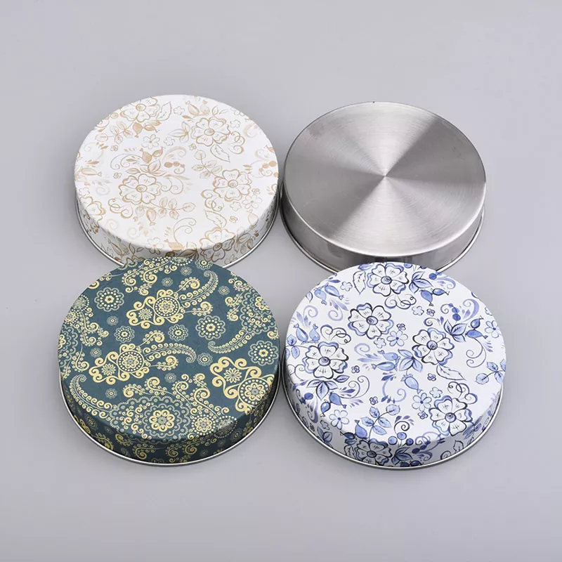 Tampa de vela de lata de lata de impressão personalizada Tampa de vela de lata de lata de impressão personalizada