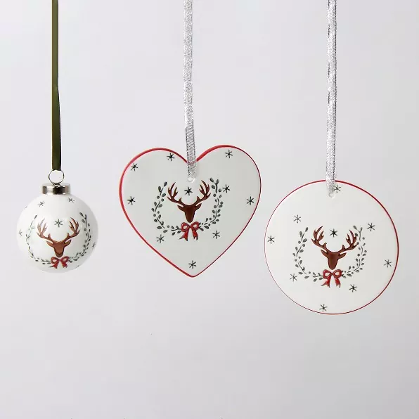 Decoração de árvore de Natal de cerâmica artesanal exclusiva
