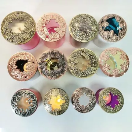 Jarra de vela de ferro oco universal tampa